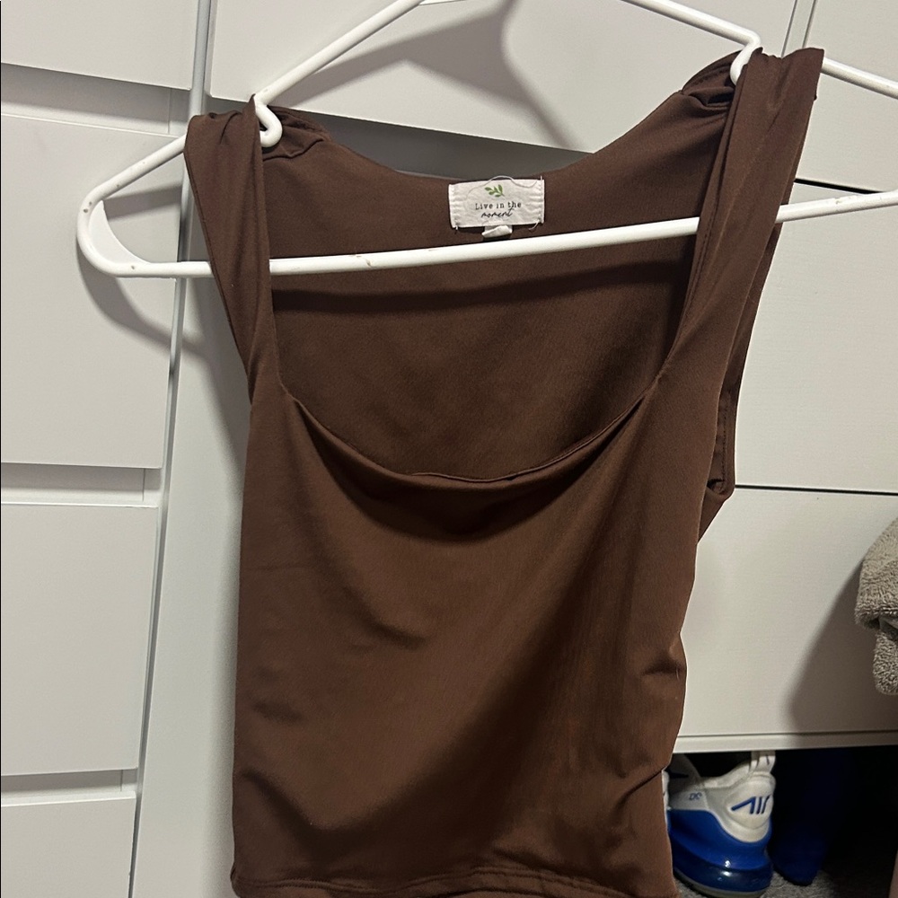 Elegant Brown Sleeveless Dress